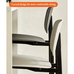 Load image into Gallery viewer, Modern Minimalist Bar Stool Black Metal Counter Chair with White Curved Backrest 1 Piece
