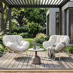 Load image into Gallery viewer, Outdoor Papasan Lounge Chair with Plush Cushion and Rope Weave Frame
