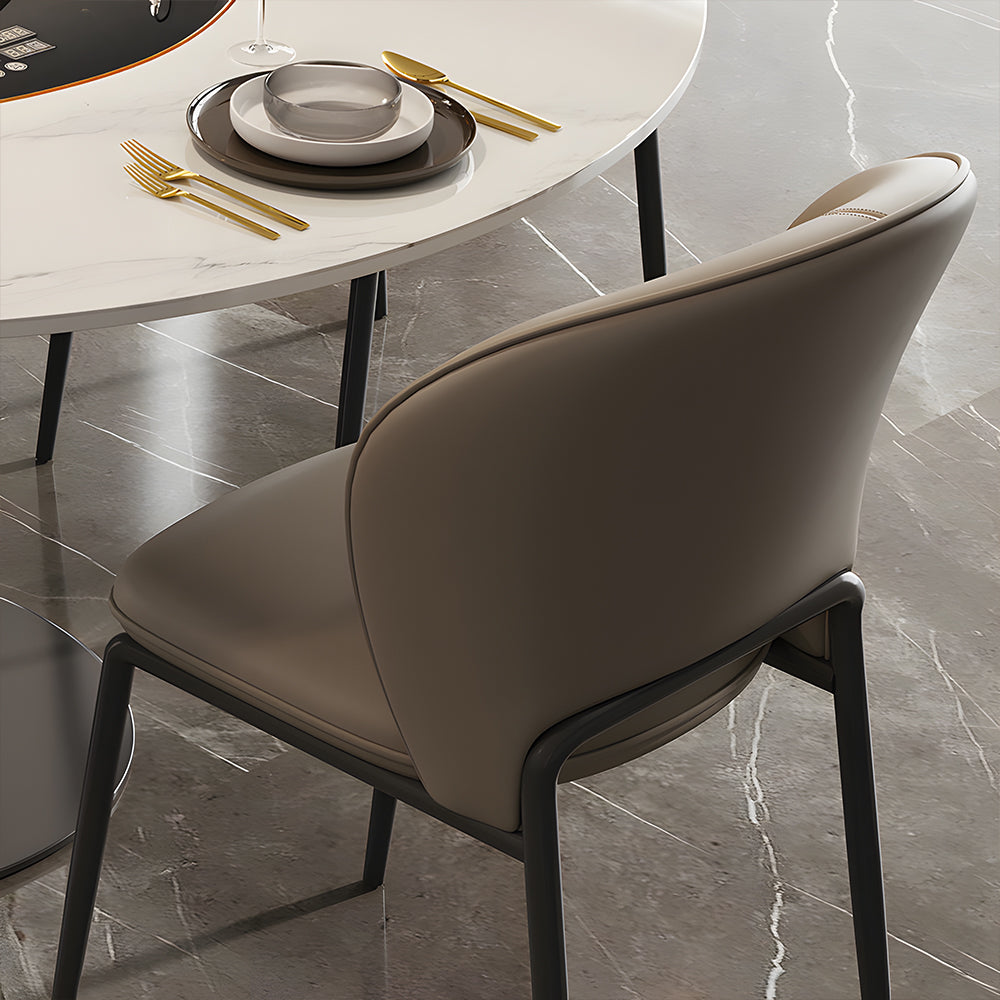 Set of 2 Luxurious Elegant Modern Dining Chairs Sleek Leather Design with Ergonomic