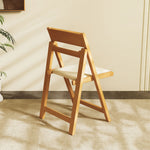 Load image into Gallery viewer, 4PCS Folding Chair Solid Wood with Black Leather Seat Space-Saving Durable Elegant Design
