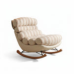 Load image into Gallery viewer, Modern Striped Rocking Lounge Chair with Plush Cushion and Solid Wood Rockers
