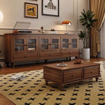 Load image into Gallery viewer, Classic Walnut Living Room Furniture Set TV Cabinet &amp; Coffee Table with Elegant Vintage Detailing
