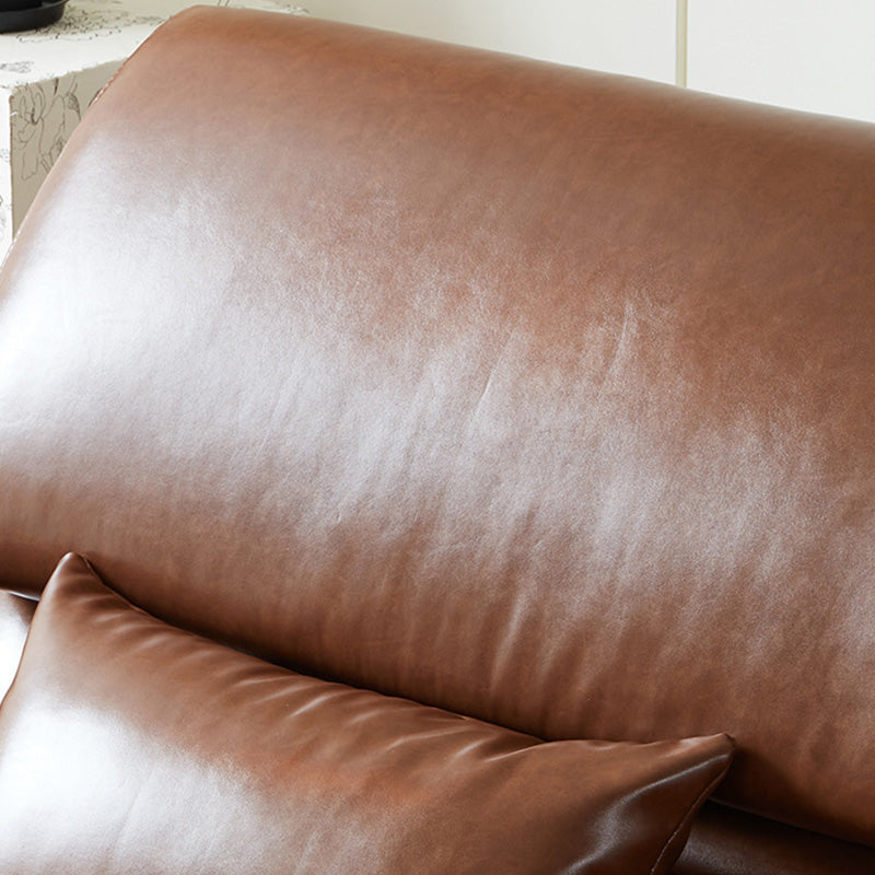 72.5" Leather Sleeper Sofa with 3.9" Thick Spring Mattress Modern Space-saving Design