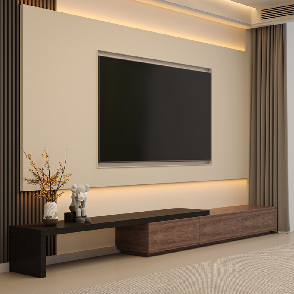 Extendable TV Stand with Storage Drawers Modern TV Console