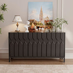 Load image into Gallery viewer, 55.1'' Modern Geometric Black Sideboard Cabinet with Decorative Doors and Spacious Storage
