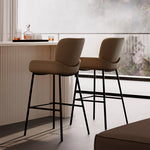 Load image into Gallery viewer, Modern Upholstered Bar Stool with Armrests PU Leather Counter Chair Metal Frame Kitchen Island Bar Chair 1 Piece
