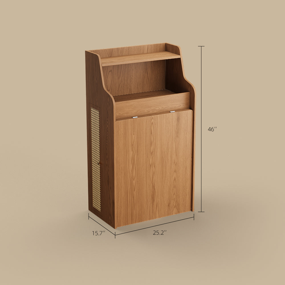 69'' Rattan Dining Cabinet Table Set Foldable Storage Multi-Chair Design Solid Wood Finish