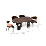 Load image into Gallery viewer, Modern Oval Dining Table with Unique Black and Clear Acrylic Legs
