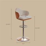 Load image into Gallery viewer, Modern Adjustable Swivel Bar Stool Burgundy Chenille Upholstered Seat Beige Accent Chrome Base Counter Height Bar Chair 1 Piece
