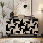 Load image into Gallery viewer, 59'' Vintage Hand-Painted Sideboard Artistic Retro Buffet Cabinet with Bold Geometric Patterns
