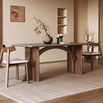 Load image into Gallery viewer, Dining Table Stone-Look Ceramic Top Solid Wood Base Modern Minimalist Design

