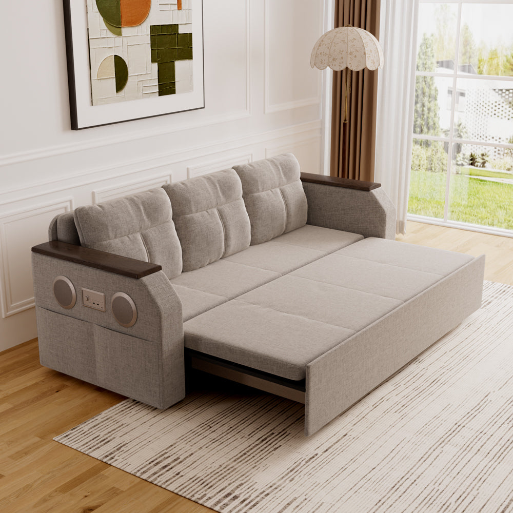 83'' Modern Convertible Sofa Bed with Storage Contemporary Upholstered Sleeper Sofa