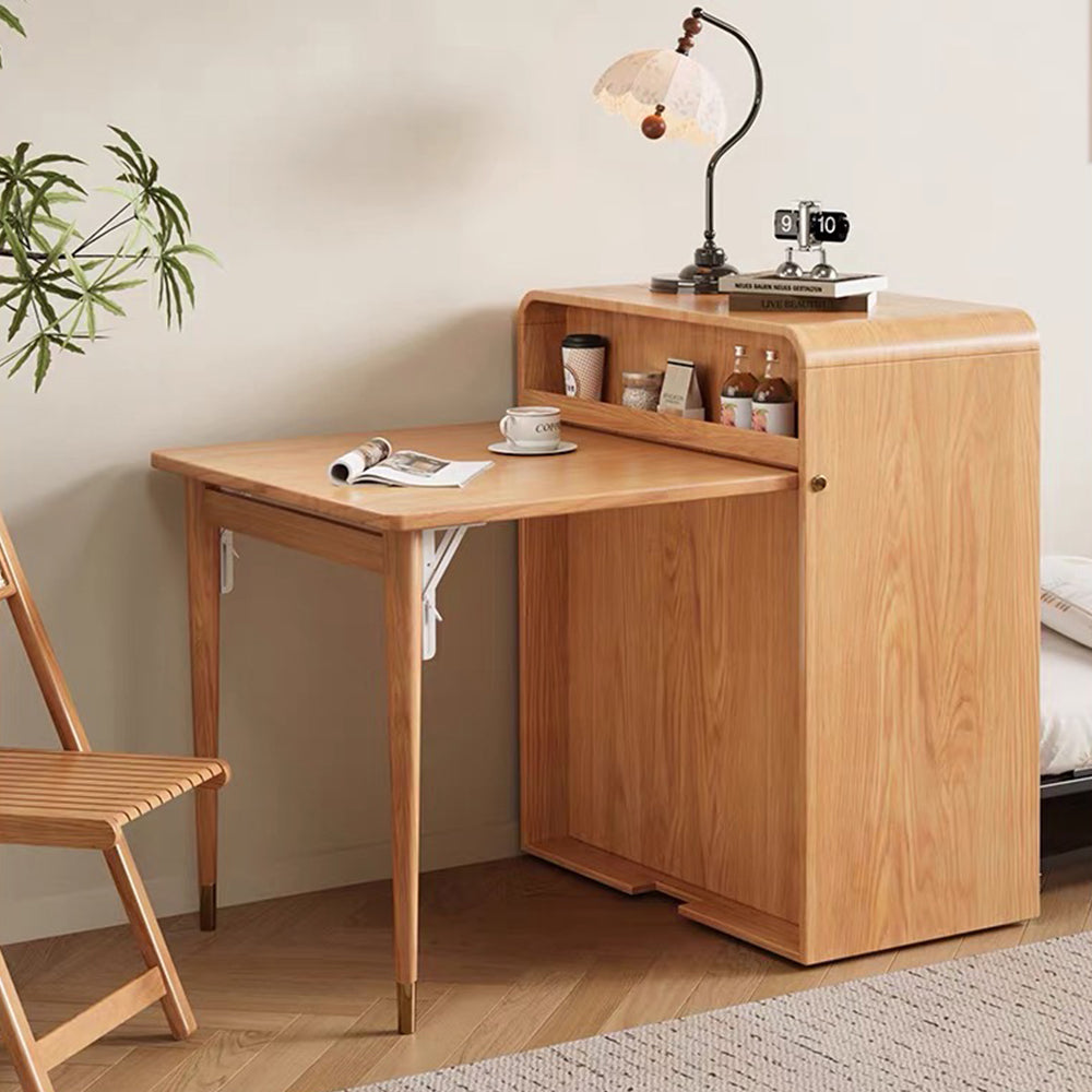 Modern Space Saving Foldable Dining Table with Hidden Pull Out Bed Wood Convertible Table Bed Combo Multifunction Furniture