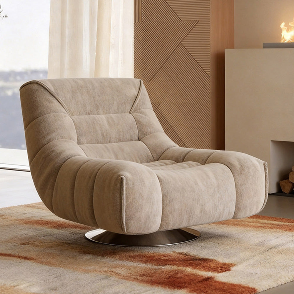 Modern Swivel Lounge Chair with Plush Upholstery Oversized Accent Chair