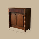 Load image into Gallery viewer, Modern Vintage Sideboard Cabinet Solid Wood Buffet Cabinet with Fluted Design and Arched Doors Storage Console
