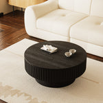 Load image into Gallery viewer, 31.2&#39;&#39; Black Round Coffee Table Textured Design Modern Minimalist Style
