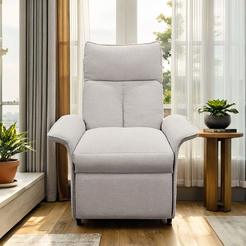 32.37''Power Recliner Fabric Chair with Remote Control, Adjustable Backrest & Footrest, Side Storage Pocket