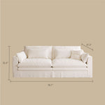 Load image into Gallery viewer, Modern Linen Fabric Sofa Removable Cover Deep Seat Feather Filled Couch
