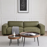 Load image into Gallery viewer, Modern Leather Sofa Boxy Low-Profile Design with Wide Arms
