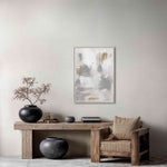Load image into Gallery viewer, Handmade Abstract Wall Art – Gray and White Painting with Gold Accents

