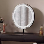 Load image into Gallery viewer, Modern Makeup Vanity Table with LED Round Mirror Storage Cabinet
