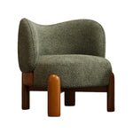 Load image into Gallery viewer, Lounge Chair Curved Backrest Upholstered Teddy Fabric Solid Wood Legs
