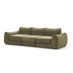 Load image into Gallery viewer, 101&#39;&#39;Convertible Sofa Bed Three Seater Olive Green Upholstered Tufted Cushion Modern Curved Arm Modular Design
