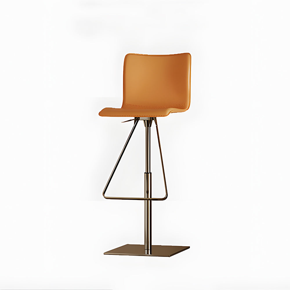Modern Adjustable Swivel Bar Stool with Stainless Steel Base 1-Piece