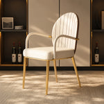 Load image into Gallery viewer, 2 PCS Elegant Channel Stitch Gold Frame High End Accent Dining Chair
