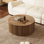 Load image into Gallery viewer, 33.15″ Round Coffee Table Wood Finish Modern Minimalist Style for Living Room
