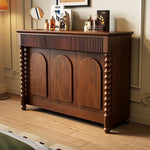 Load image into Gallery viewer, Modern Vintage Sideboard Cabinet Solid Wood Buffet Cabinet with Fluted Design and Arched Doors Storage Console
