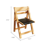 Load image into Gallery viewer, 4PCS Folding Chair Solid Wood with Black Leather Seat Space-Saving Durable Elegant Design
