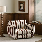Load image into Gallery viewer, Modern Striped Upholstered Lounge Chair Minimalist Accent Armchair with Curved Arms and Deep Seat
