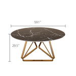 Load image into Gallery viewer, Round Marble Dining Table Modern Gold Metal Base with Lazy Susan
