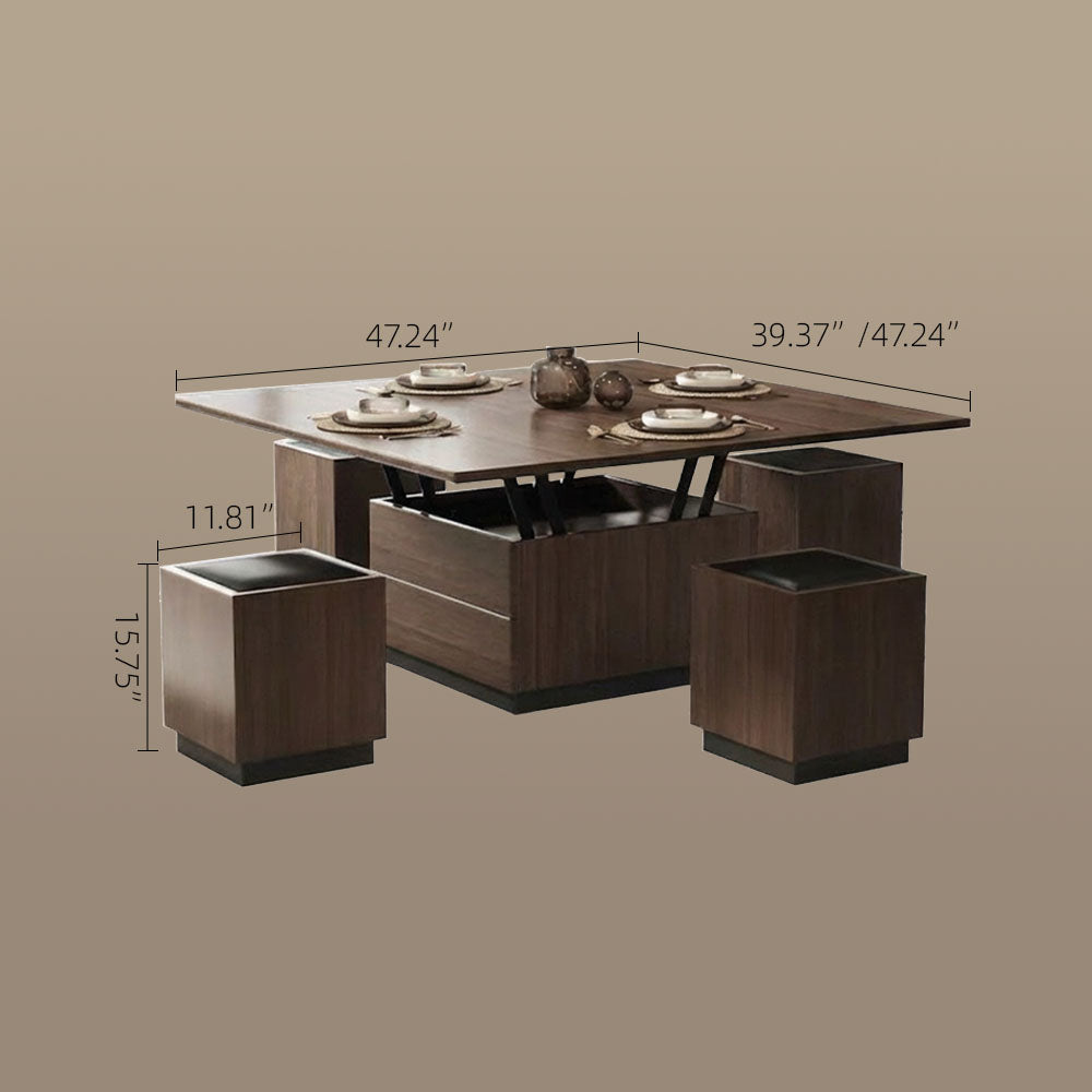 Modern Lift-Top Multifunctional Coffee Table with Storage & Dining Function