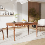 Load image into Gallery viewer, 54&#39;&#39;Vintage Carved Dining Table Solid Wood Build Elegant Silhouette Multi-Scene Use
