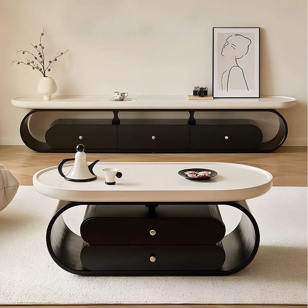 Elegant TV Stand Bold Two-Tone Contrast