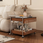 Load image into Gallery viewer, 23.6&quot;-43.3&quot;Extendable Coffee Side Table with Wheels Mobile Tea Table Storage Living Room
