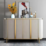 Load image into Gallery viewer, 58.5&quot; Elegant and Modern White and Gold Sideboard Cabinet with Ample Storage
