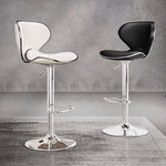 Load image into Gallery viewer, Modern Adjustable Swivel Bar Stool Upholstered Faux Leather Seat Height Adjustable 1 Piece
