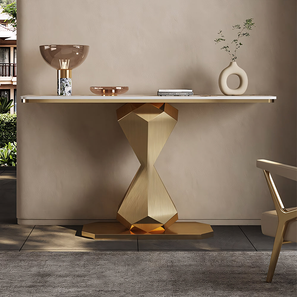 Luxe Gold Accent Console Table for Modern Entryways