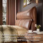 Load image into Gallery viewer, Luxury Floating Upholstered Platform Bed with LED Ambient Lighting &amp; Cushioned Headboard
