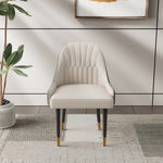 Load image into Gallery viewer, 2PCS Dining Chair Modern PU Leather Upholstery Ergonomic Backrest with Gold-Tipped Legs
