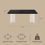 Load image into Gallery viewer, 54.6''Dining Table Set with Boucle Chairs, Artistic Base, Space-Saving Design
