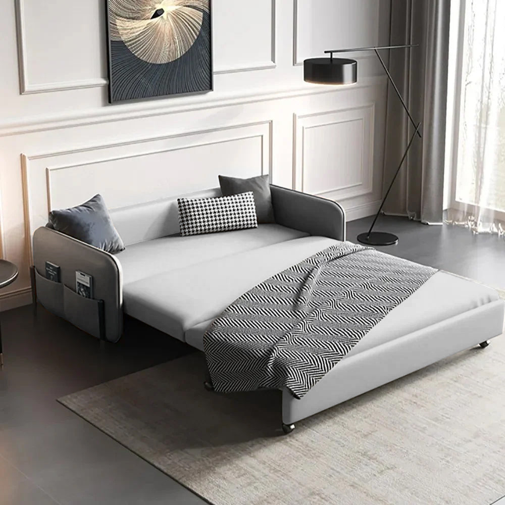 66.9"Convertible Sofa Bed Modern Minimalist Style with Side Pockets