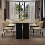Load image into Gallery viewer, Minimalist Luxury Dining Table Natural Marble Grain Stone Tabletop
