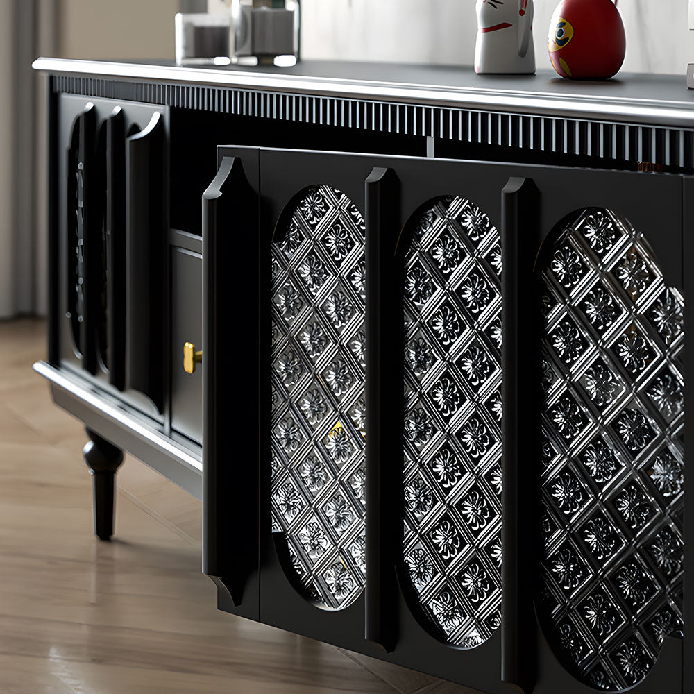 TV Stand Elegant Floral Design Classic Style with Ample Storage Space