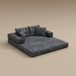Load image into Gallery viewer, 70&#39;&#39;-78&#39;&#39;Convertible Sofa Bed Tufted Cushion Armrest Foldable Design in Grey Fabric Upholstery
