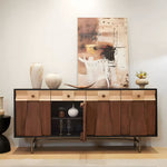 Load image into Gallery viewer, Modern Wooden Sideboard Unique Geometric Design Natural Wood Drawers Stylish Storage Cabinet
