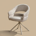 Load image into Gallery viewer, Modern Swivel Upholstered Dining Chair Curved Back Accent Chair with Metal Base
